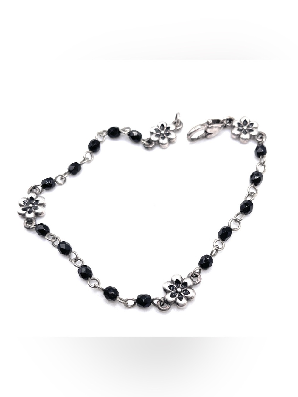 Brighton Flower Black Beaded Bracelet - 9550